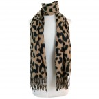 CASHMERE SCARF - BROWN LEOPARD 