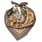 SILK SCARF - DARK BROWN 