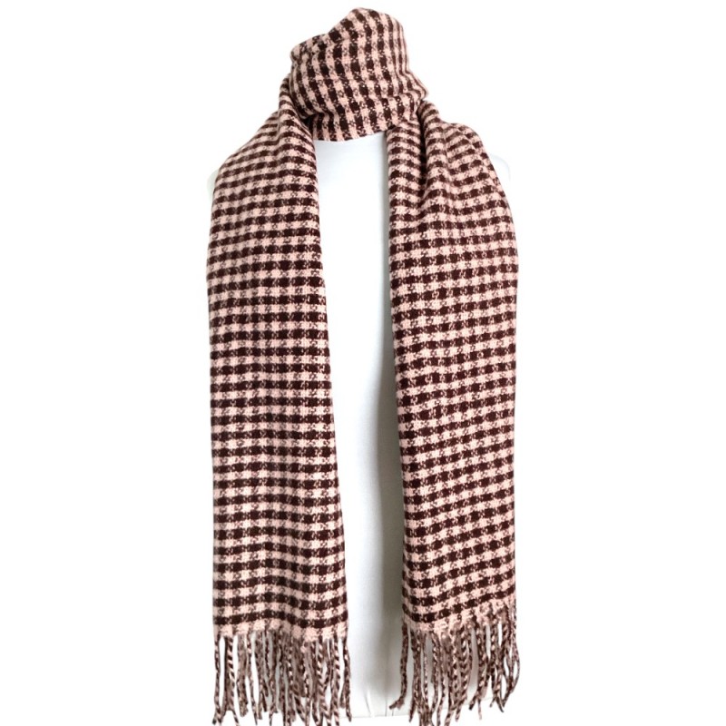 CASHMERE PLAID SCARF - PINK 
