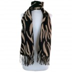 CASHMERE SCARF - BLACK ZEBRA 