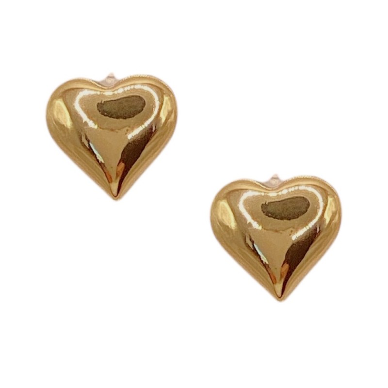 HEART STUD EARRINGS - GOLD 