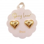 HEART STUD EARRINGS - GOLD 