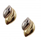 GOLD DIPPED TWO TONE EARRINGS - GOLD & SILVER 