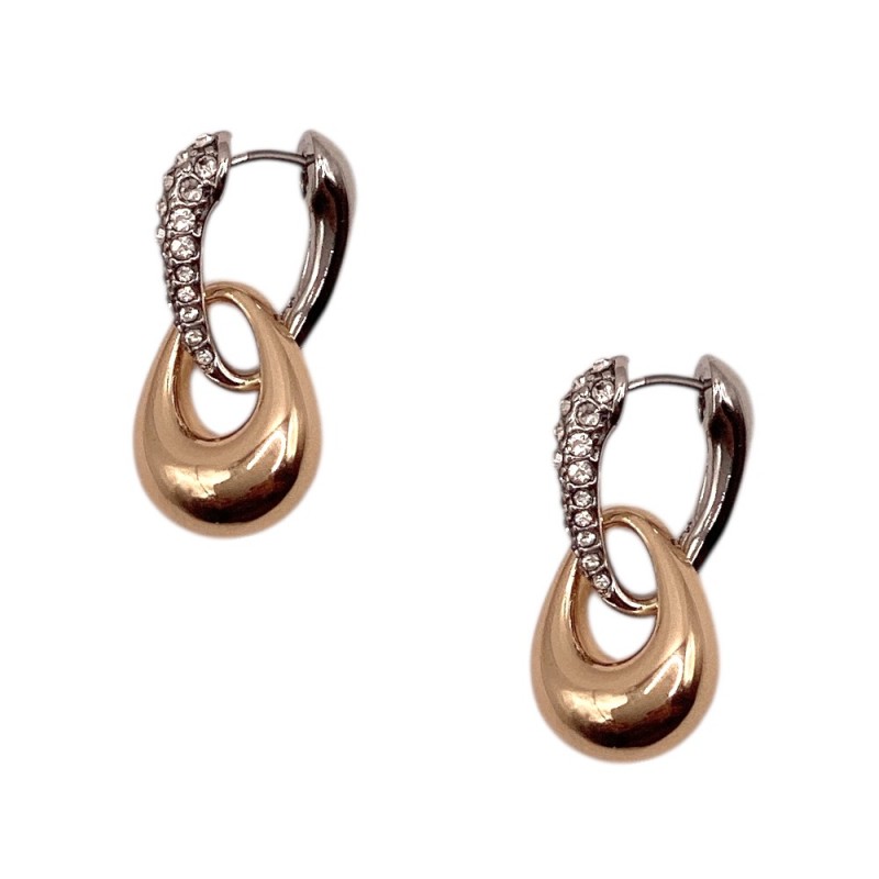TWO TONE DROP EARRINGS - GOLD & SILVER 