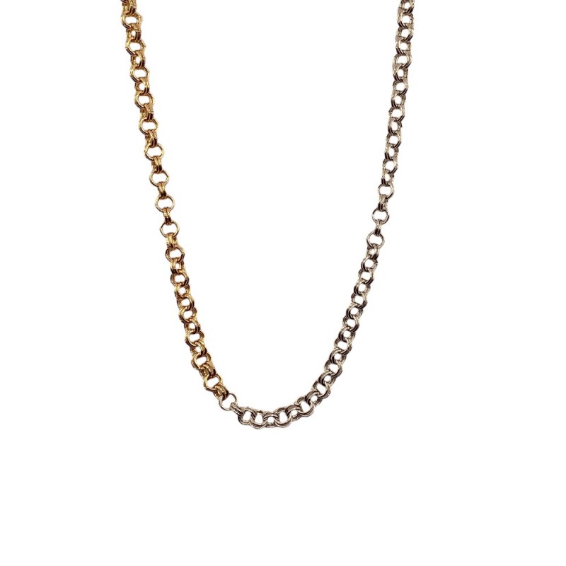 TWO TONE GOLD DIPPED NECKLACE - GOLD & SILVER 
