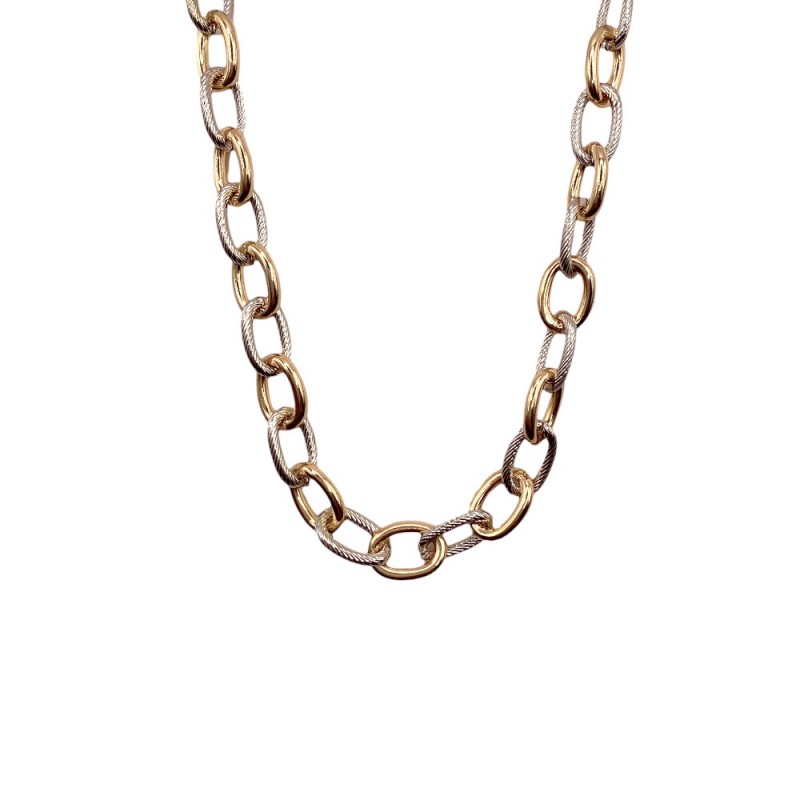 CHAIN TWO TONE NECKLACE - GOLD & SILVER 