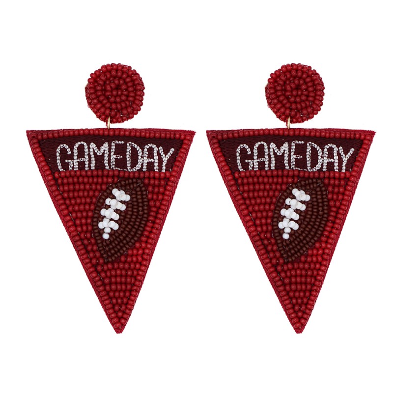 SEED BEAD STATEMENT EARRINGS - GAME DAY