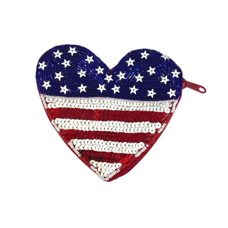 SEED BEAD COIN PURSE - HEART