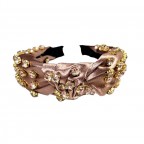 MATCHING GEM & SILK KNOT HEADBAND - MAUVE 