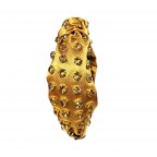 MATCHING GEM & SILK KNOT HEADBAND - MUSTARD