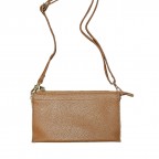 TEXTURED LEATHER CLUTCH/CROSSBODY - CAMEL