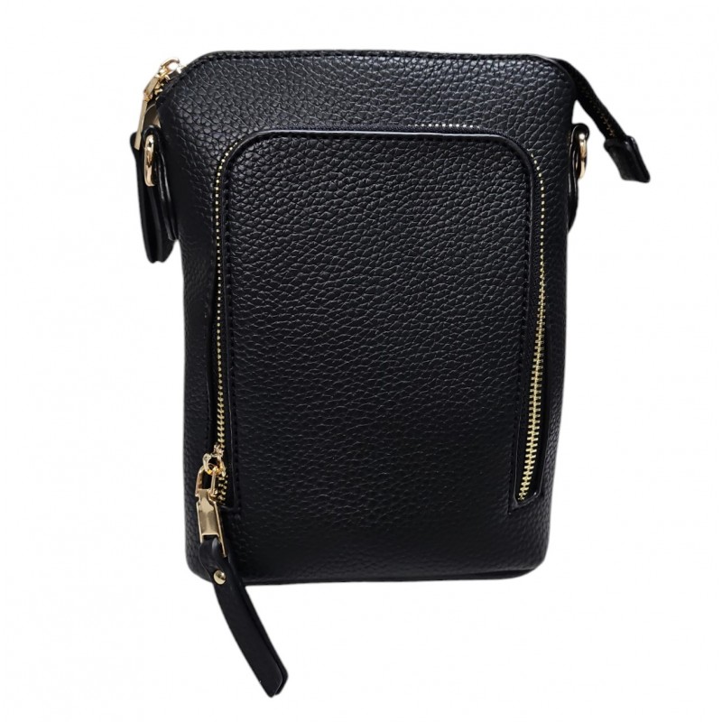 3 ZIPPER CROSSBODY - BLACK