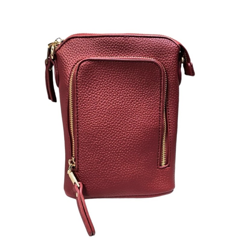 3 ZIPPER CROSSBODY - BURGUNDY