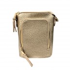 3 ZIPPER CROSSBODY - METALLIC GOLD 