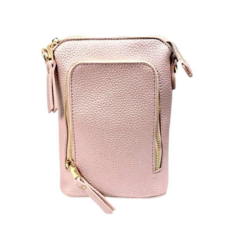 3 ZIPPER CROSSBODY - PINK CHAMPAGNE