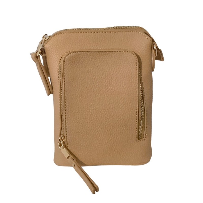 3 ZIPPER CROSSBODY - LIGHT BEIGE