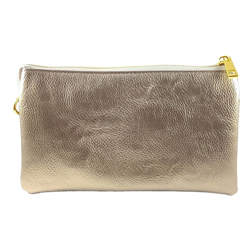 LARGE 5 COMPARTMENT CROSSBODY OR WRISTLET -SILVER