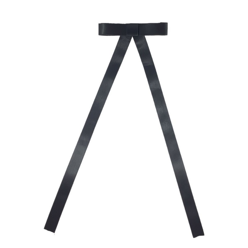 BOW RIBBON HAIR BARRETTE- BLACK