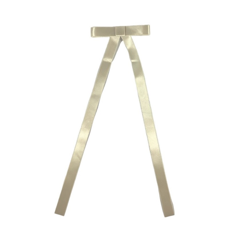 BOW RIBBON HAIR BARRETTE - IVORY