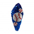 SEQUIN KNOT BASEBALL HEADBAND- BLACK 