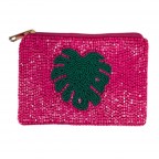 SEED BEAD COIN PURSE - LEAF