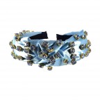 MATCHING GEM & SILK KNOT HEADBAND - LIGHT BLUE