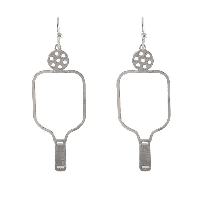 PICKLEBALL EARRINGS - SILVER 