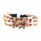 MATCHING GEM & SILK KNOT HEADBAND - ROSEGOLD