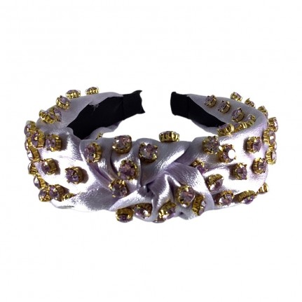 MATCHING GEM & SILK KNOT HEADBAND - LAVENDER