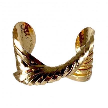 TWISTED CRINKLE CUFF BRACELET - GOLD main image 1