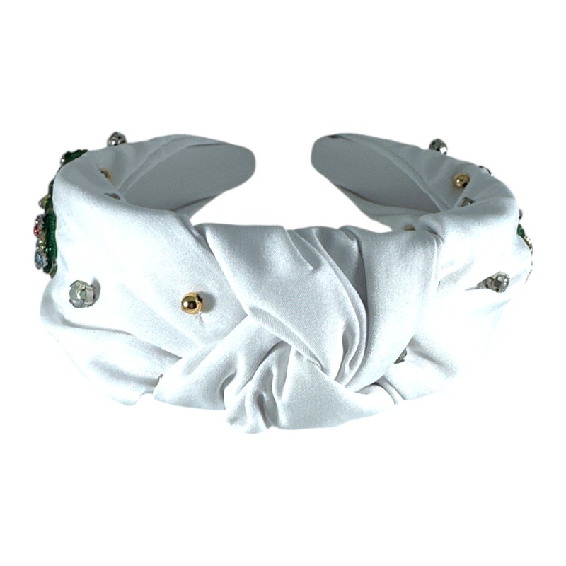 CHRISTMAS TREE KNOT HEADBAND - WHITE 
