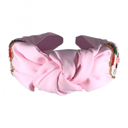 SANTA CLAUS KNOT HEADBAND - PINK 