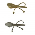 HAIR CLIP BOWS - GOLD & SILVER 