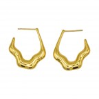 MINI WAVE HOOP EARRINGS - GOLD