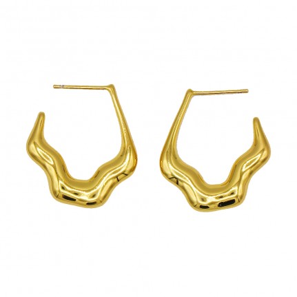 MINI WAVE HOOP EARRINGS - GOLD