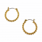 20MM BEADED DOTTED HOOP EARRINGS - GOLD DIPPED