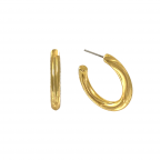GOLD DIPPED ROUNDED HOOP EARRINGS 