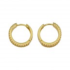 MINI TRIPLE PAVE HUGGIE EARRINGS - GOLD