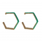 HALF CRYSTAL ENAMEL GEOMETRIC HOOP - TURQUOISE
