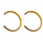 HALF CRYSTAL ENAMEL HOOP - YELLOW
