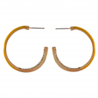 HALF CRYSTAL ENAMEL HOOP - YELLOW