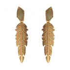 STONE LEAF EARRINGS - LABRADORITE