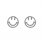 MINI SMILEY FACE EARRINGS - SILVER