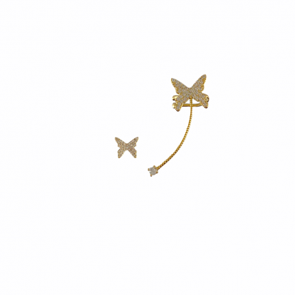 BUTTERFLY CUFF EARRINGS SET - GOLD