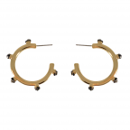 HEMATITE RETRO HOOPS - GOLD 