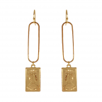 CHARM RECTANGLE HOOPS - GOLD 