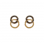 HEMATITE CRYSTAL MINI CIRCLE HOOPS - GOLD 