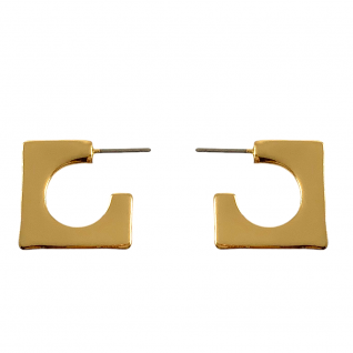 HOOP SQUARE MINI EARRINGS - GOLD 