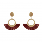 HALF TASSEL HOOPS - BURGUNDY
