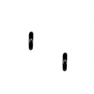 MINI ENAMEL HOOPS - BLACK
